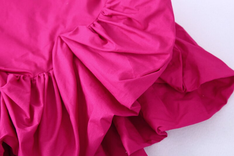 Ruffles tops Rose red and Skirt