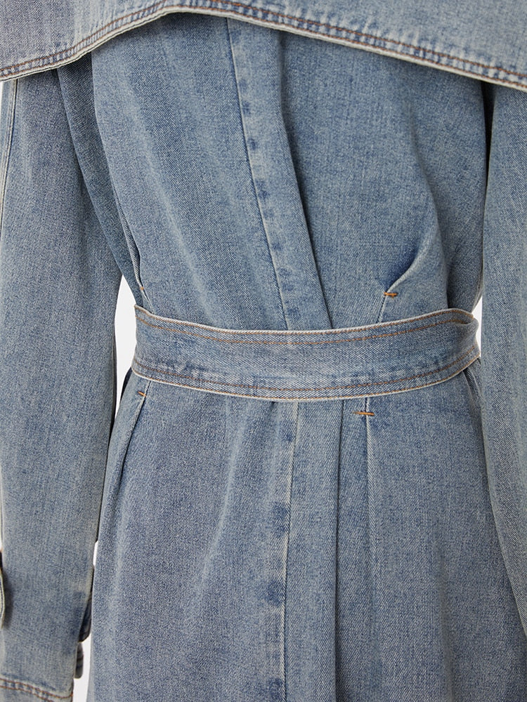 Blue Denim Long  Jacket