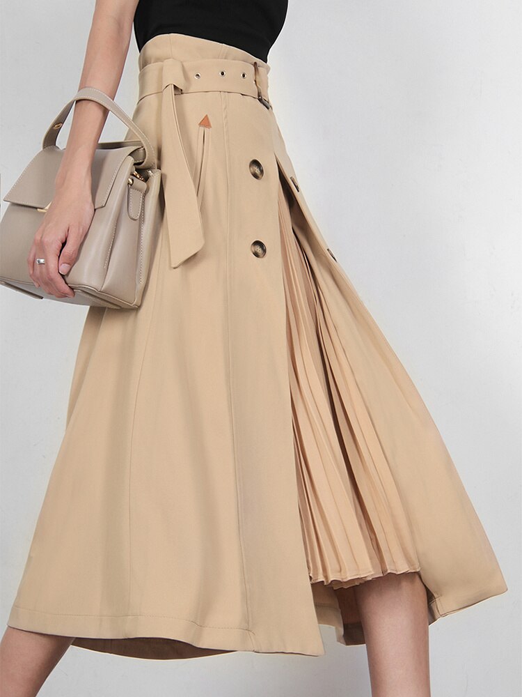 high Waist Skirt - Khaki