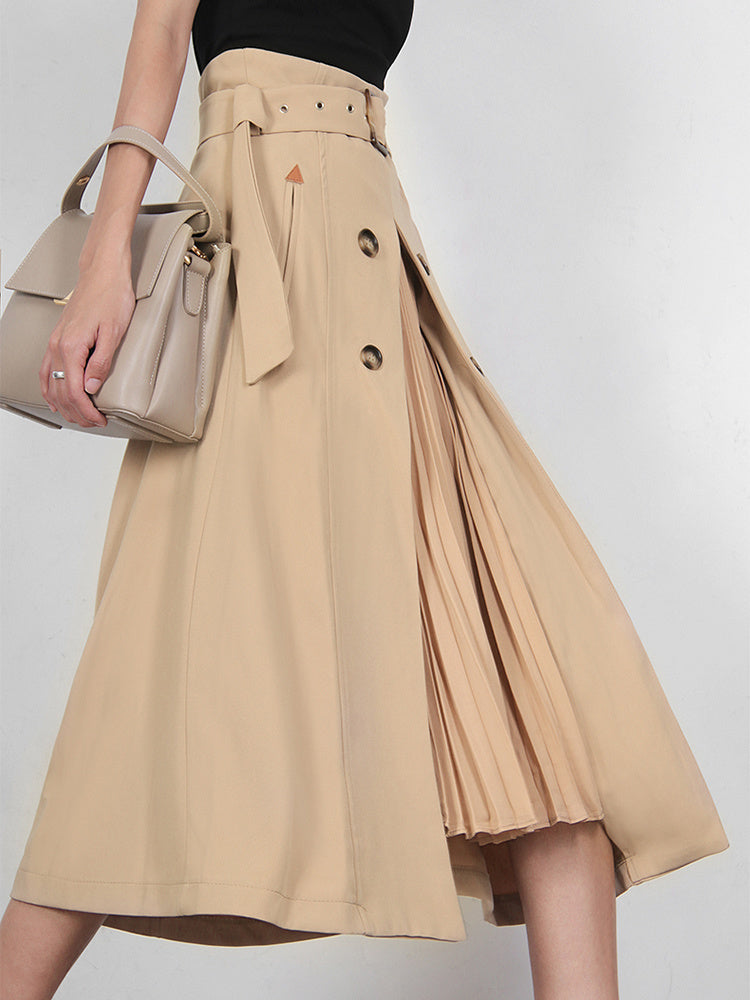 High Waist Skirt - Khaki