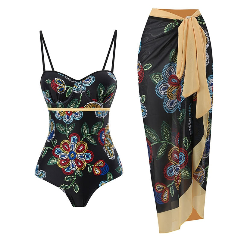 Swimsuits With Cover Up Swimwear Skirt