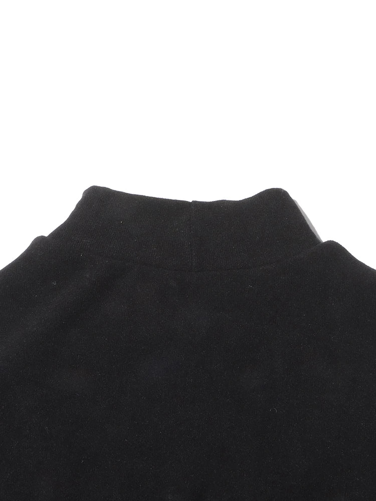 Leather Knitting Top - Black