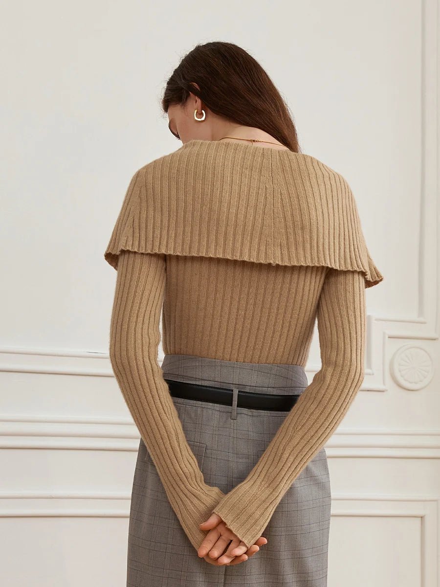 Polo Neck Slim Pullover Knit