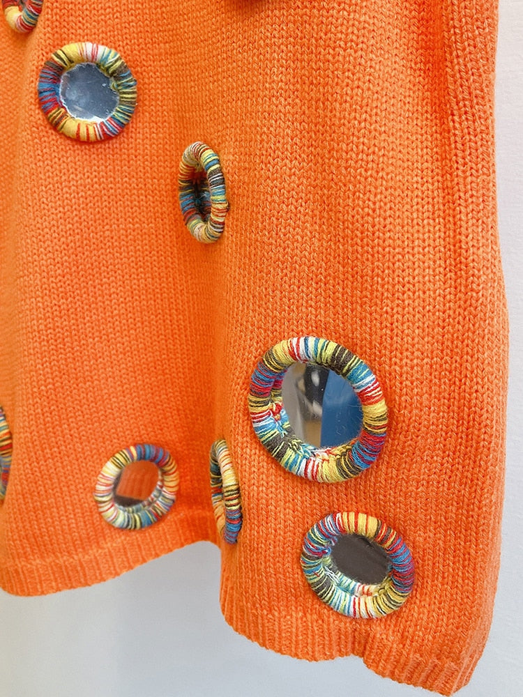 Knitting Top Sleeveless - Orange