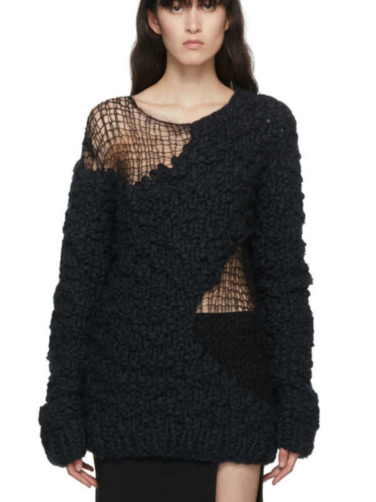 knitting Sweater - Black | White
