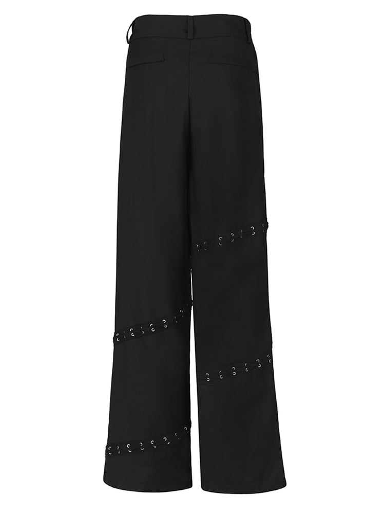 High Waist Black Wide Leg Pants