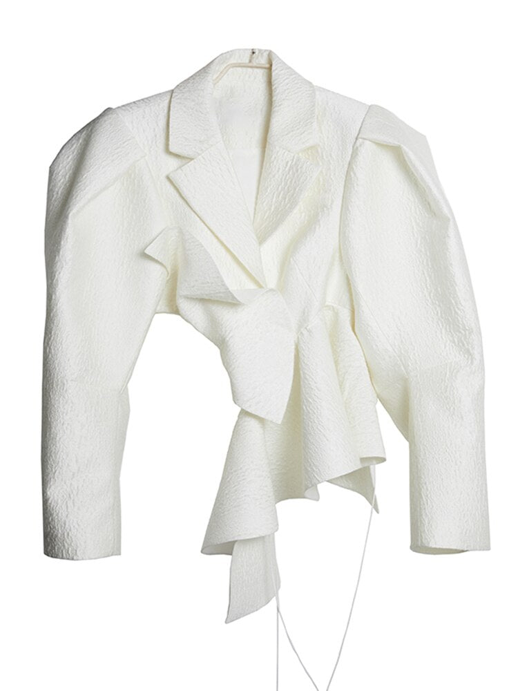 Backless Blazer Long Sleeve - White