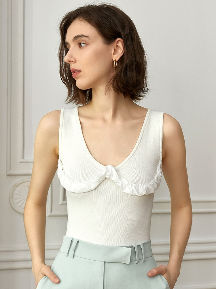 Knitting White Top