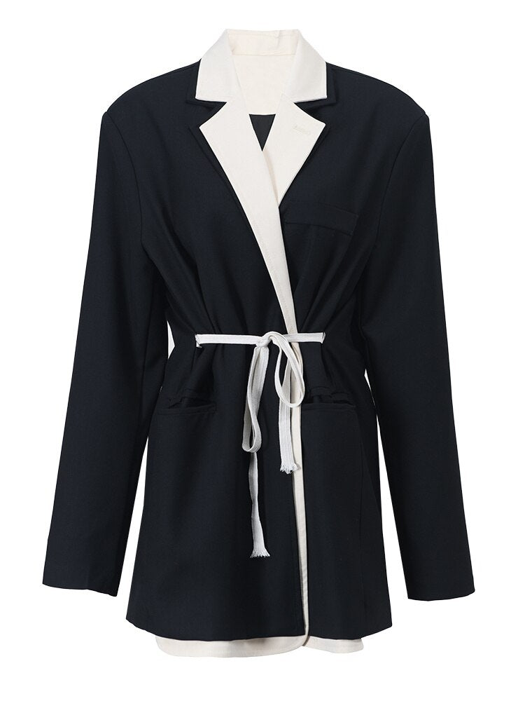 Two Pieces Blazer Long Sleeve Jacket