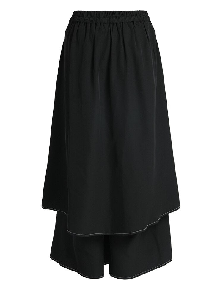 High Waist Wide Leg Trousers - Black