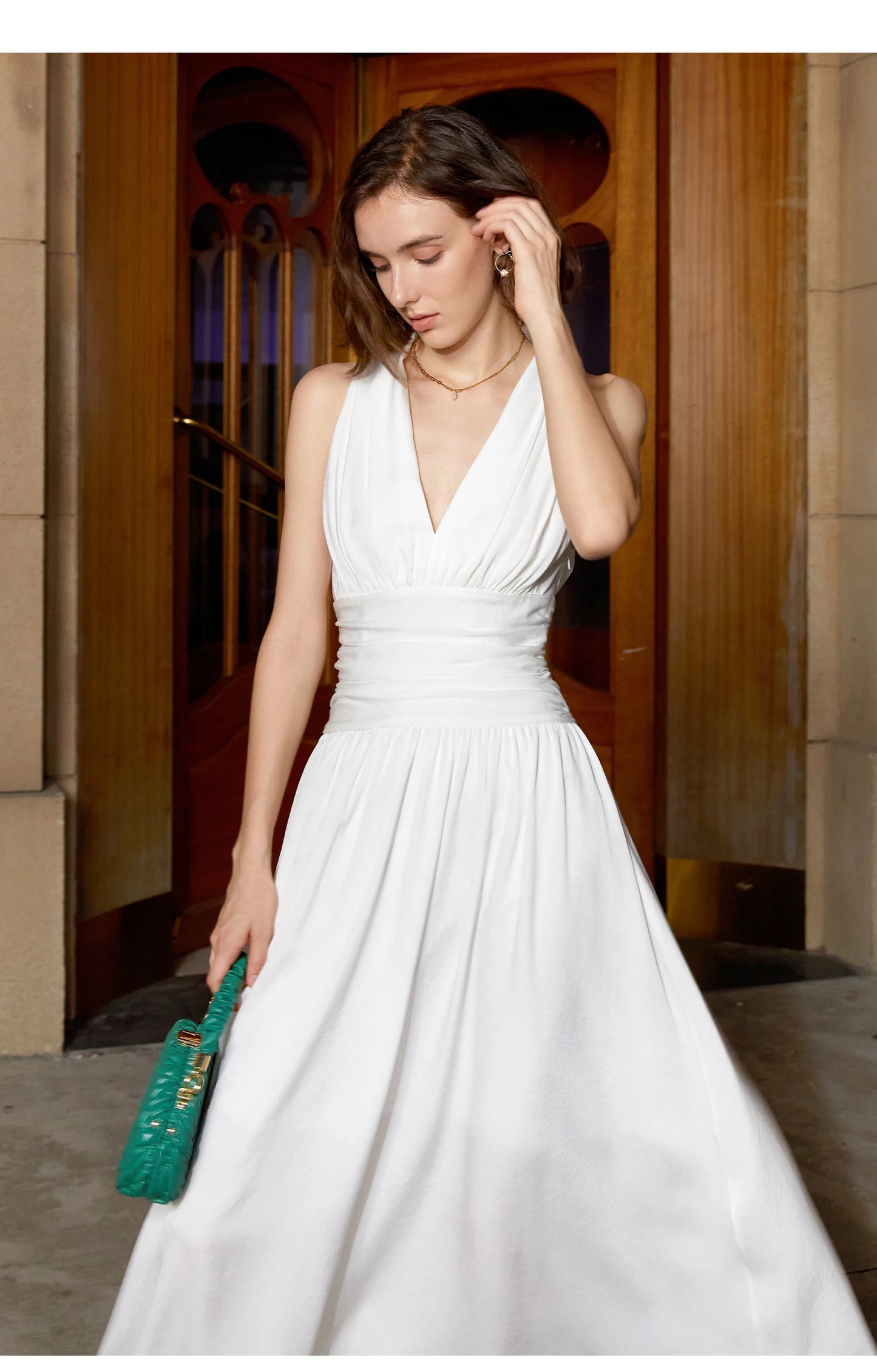 Sleeveless A-line Long Dress