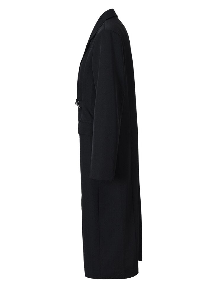 Black Woolen Coat - Midi