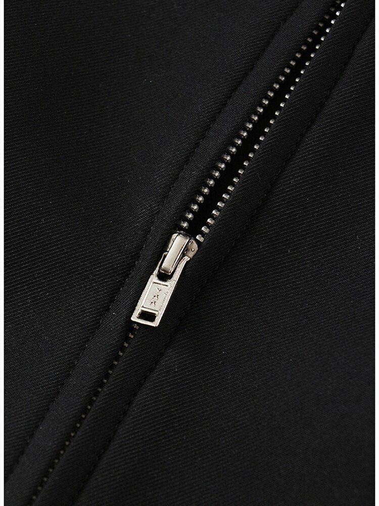 Women Black Pleated Belt Blazer Long Sleeve