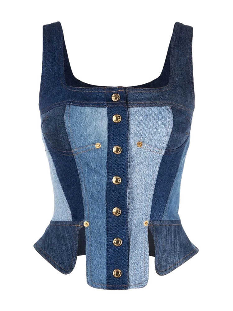 Denim Top  Sleeveless