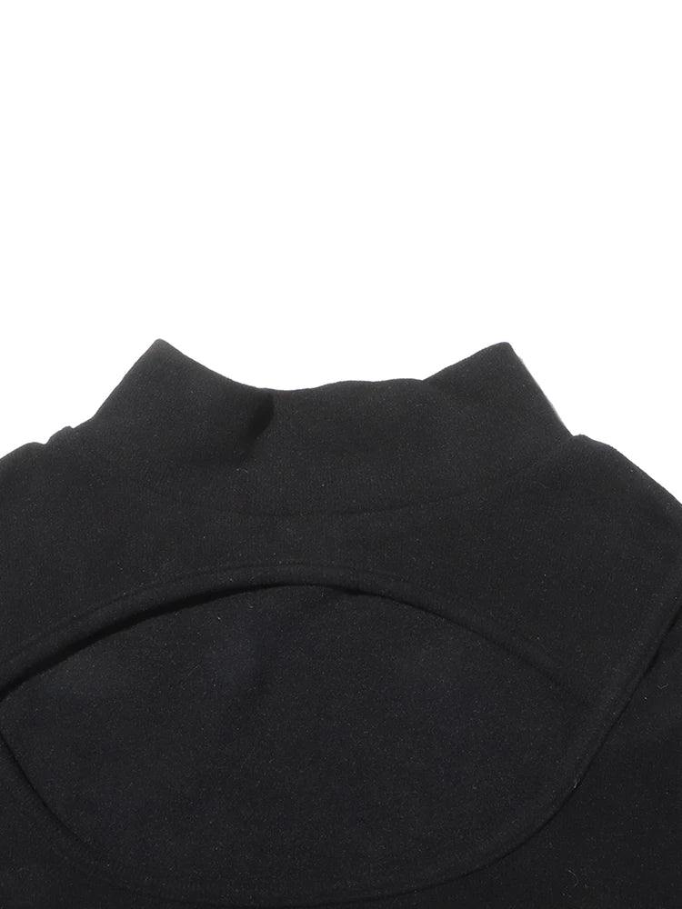 Leather Knitting Top - Black