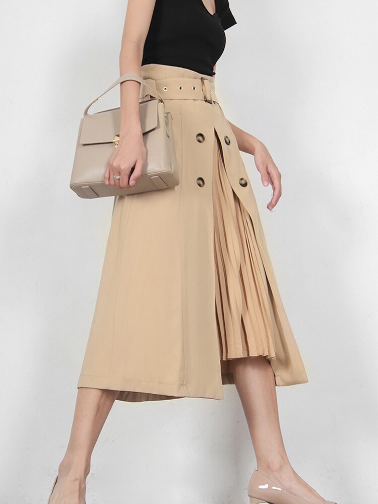 high Waist Skirt - Khaki