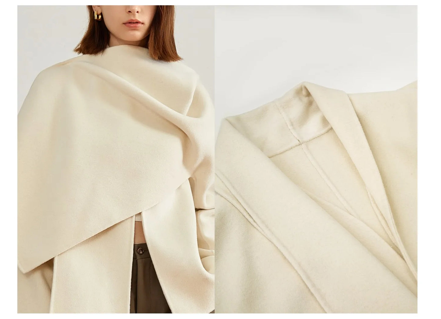 Cashmere Coat s Warm Shawl Double-sided