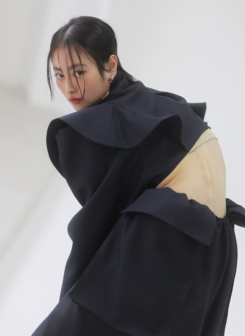 Black  Long Woolen Coat