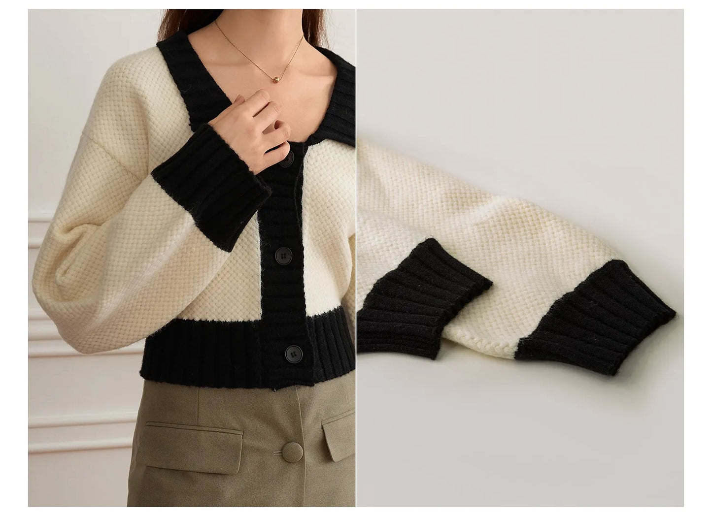 Knitted Neck Pullover Sweater