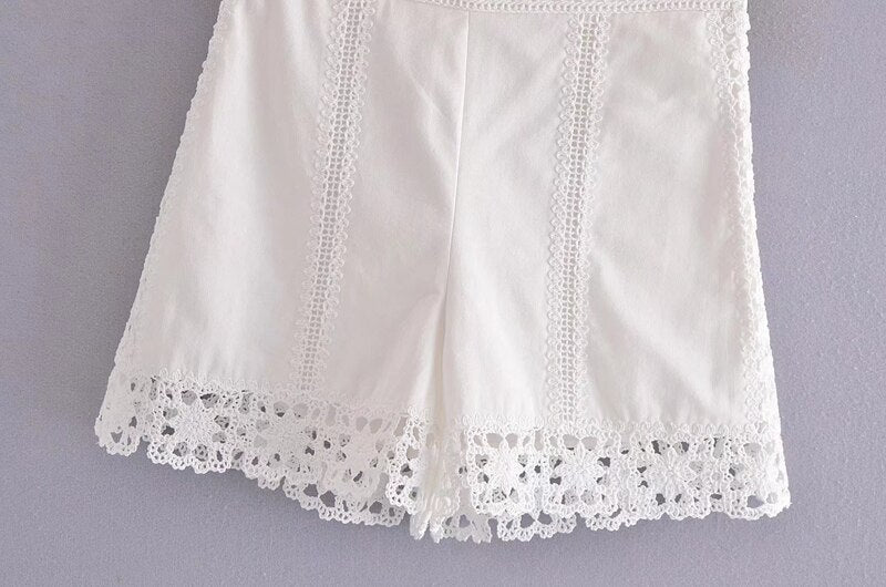 Blouse and shorts White