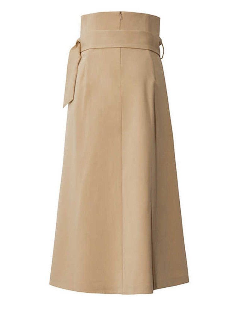 High Waist Skirt - Khaki