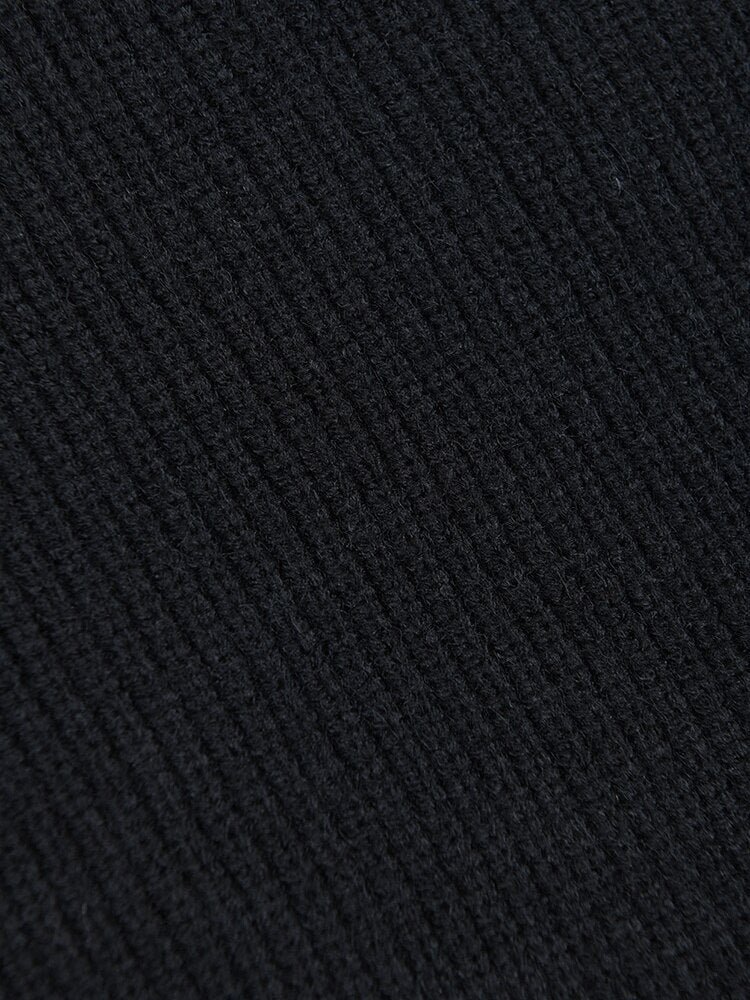 Black - Big Size Knitting SweaterLong Sleeve Women