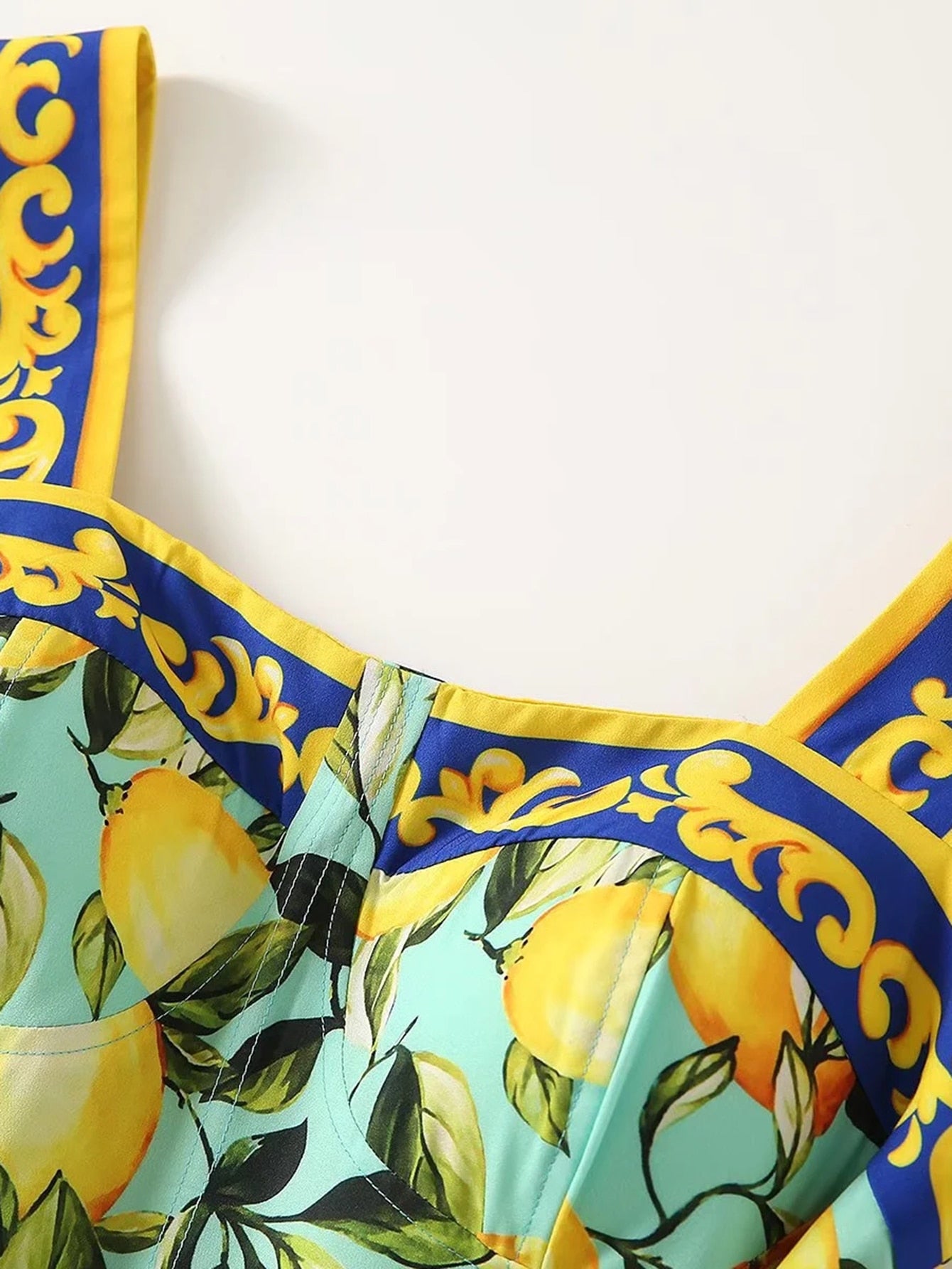 Summer Lemon Print Dress