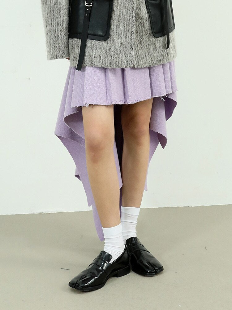 High Waist Purple Skirt