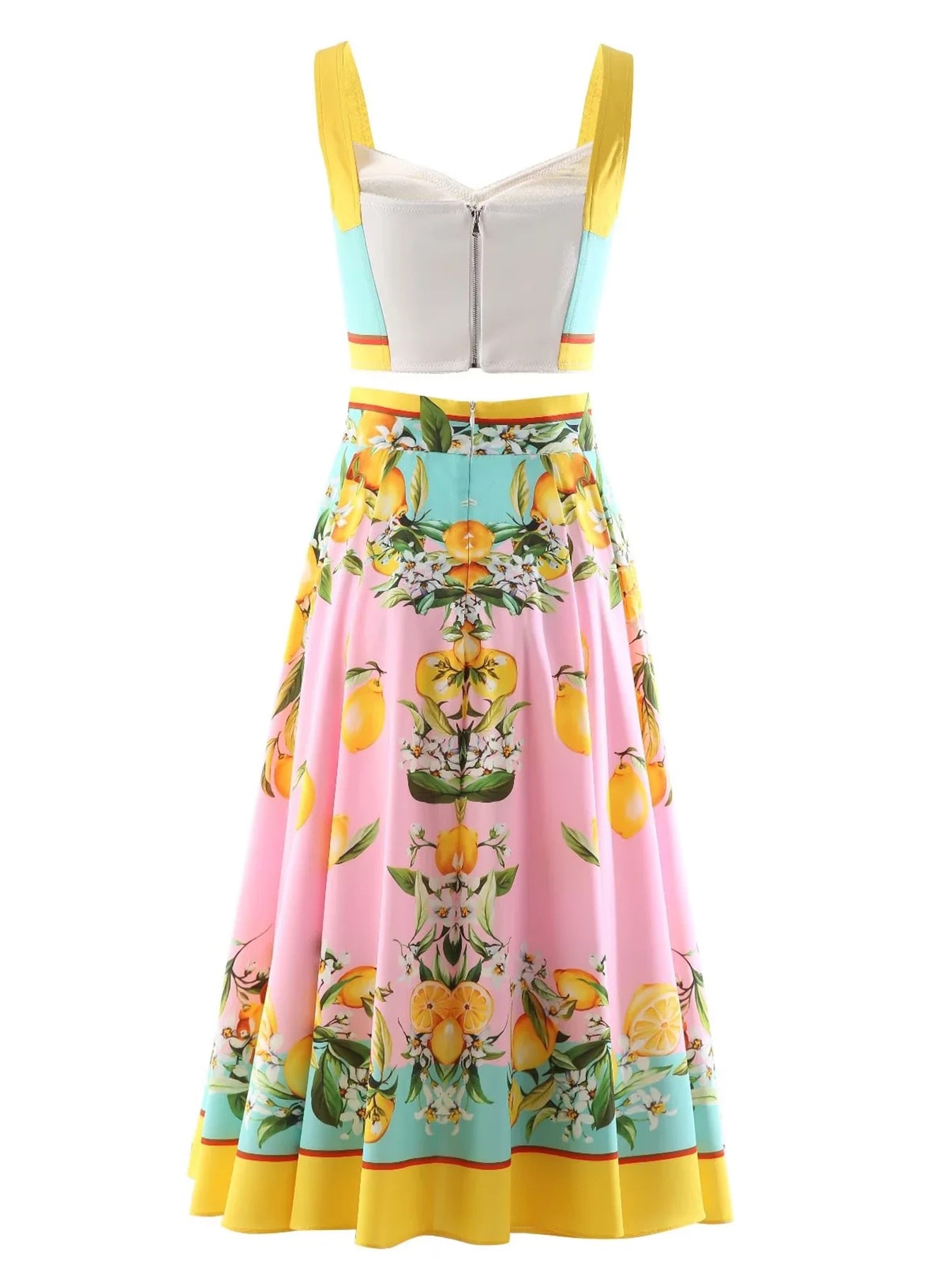 Top and Lemon printed Skirts Set