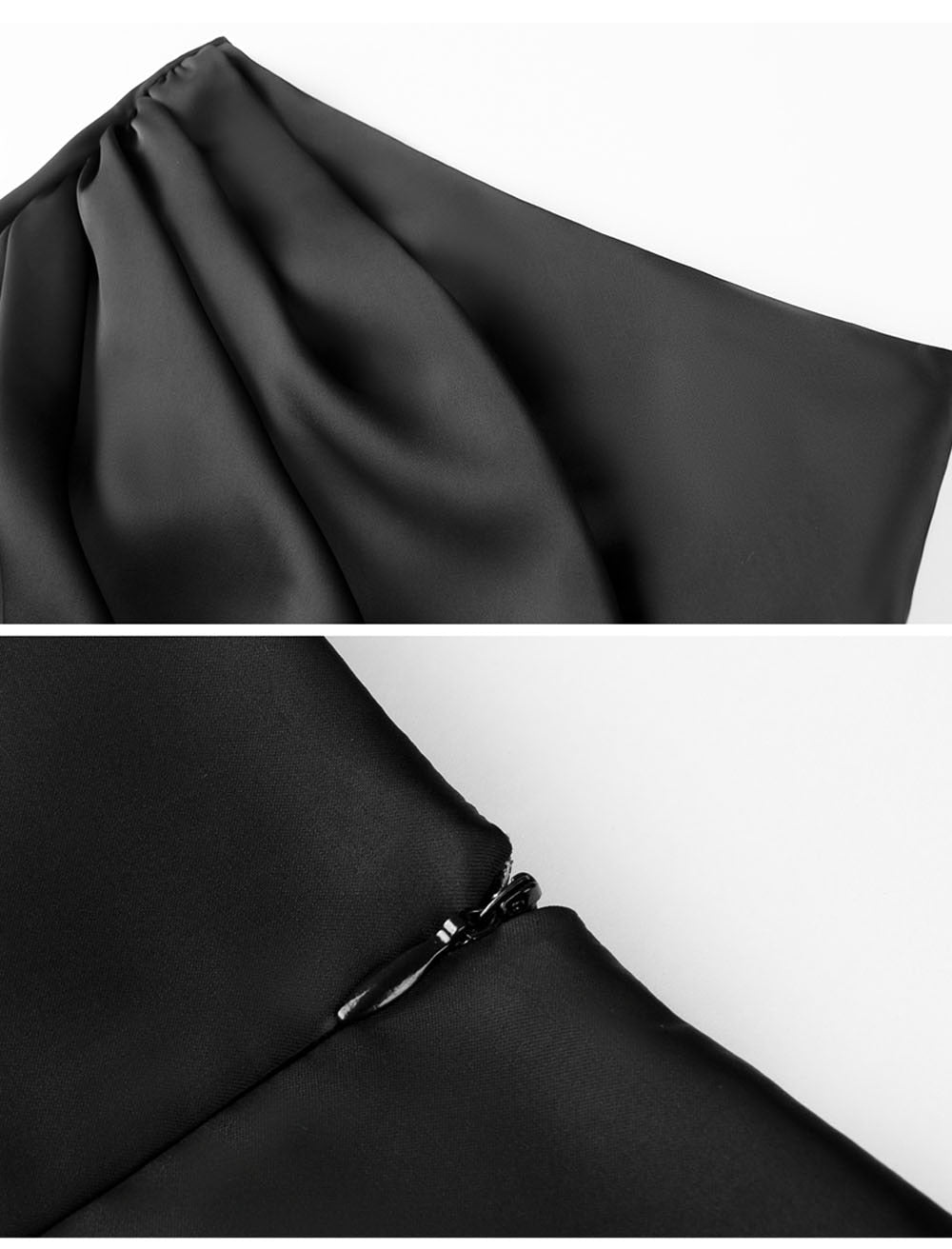 Black Satin Long Skirt