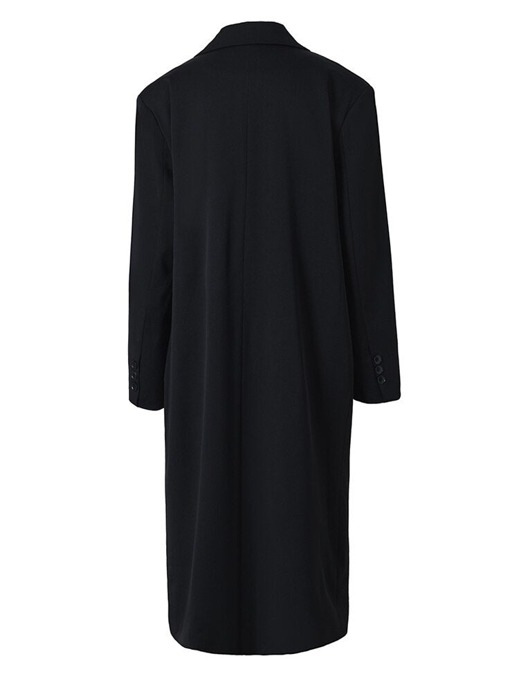 Women Long Blazer - Black