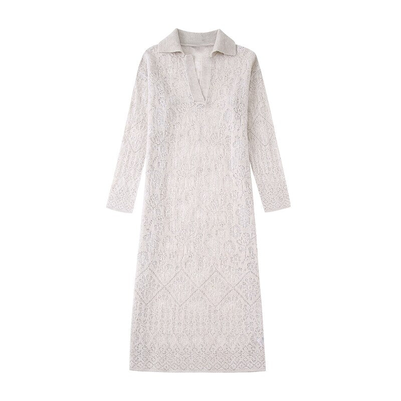 Long sleeve knitted dress