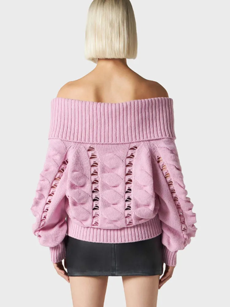 Knitting off shoulder sweater