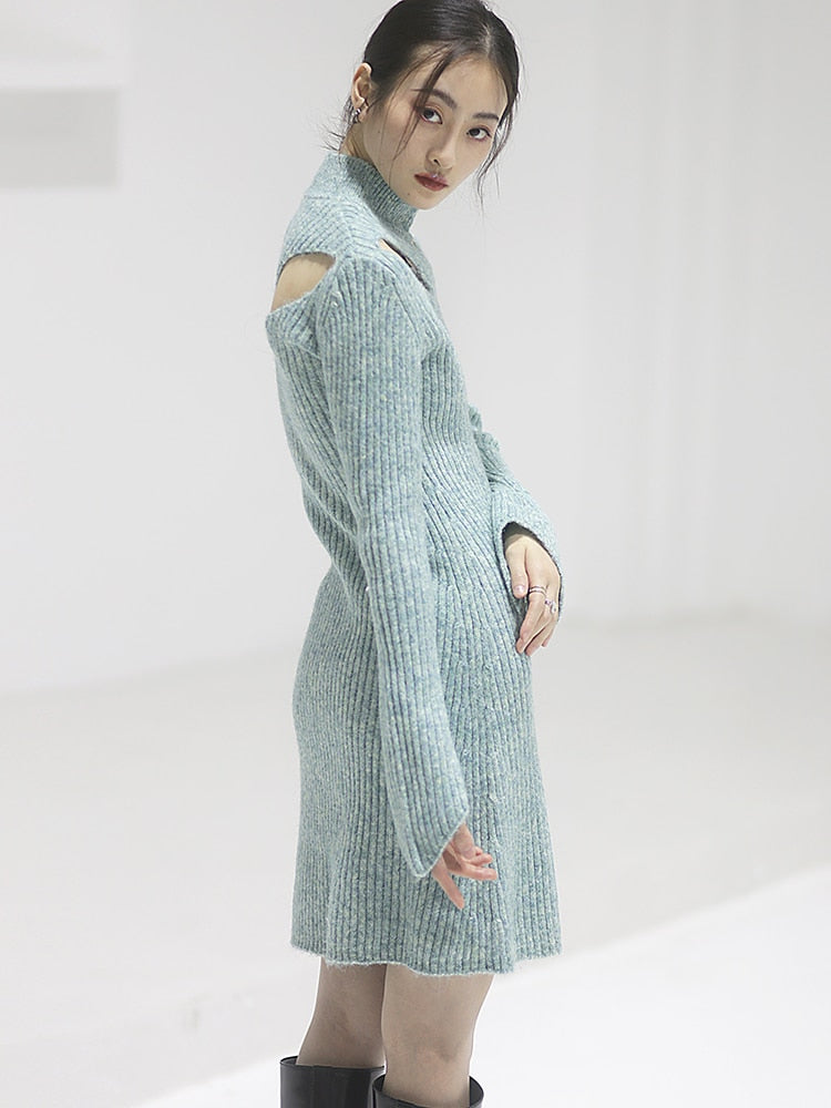 Knitting Dress Long Sleeves