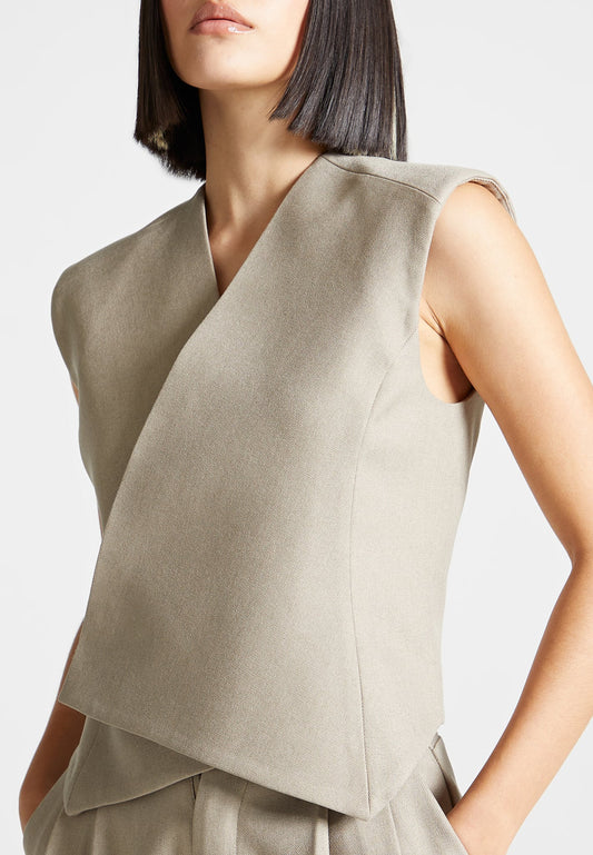 WRAP WAISTCOAT - BEIGE