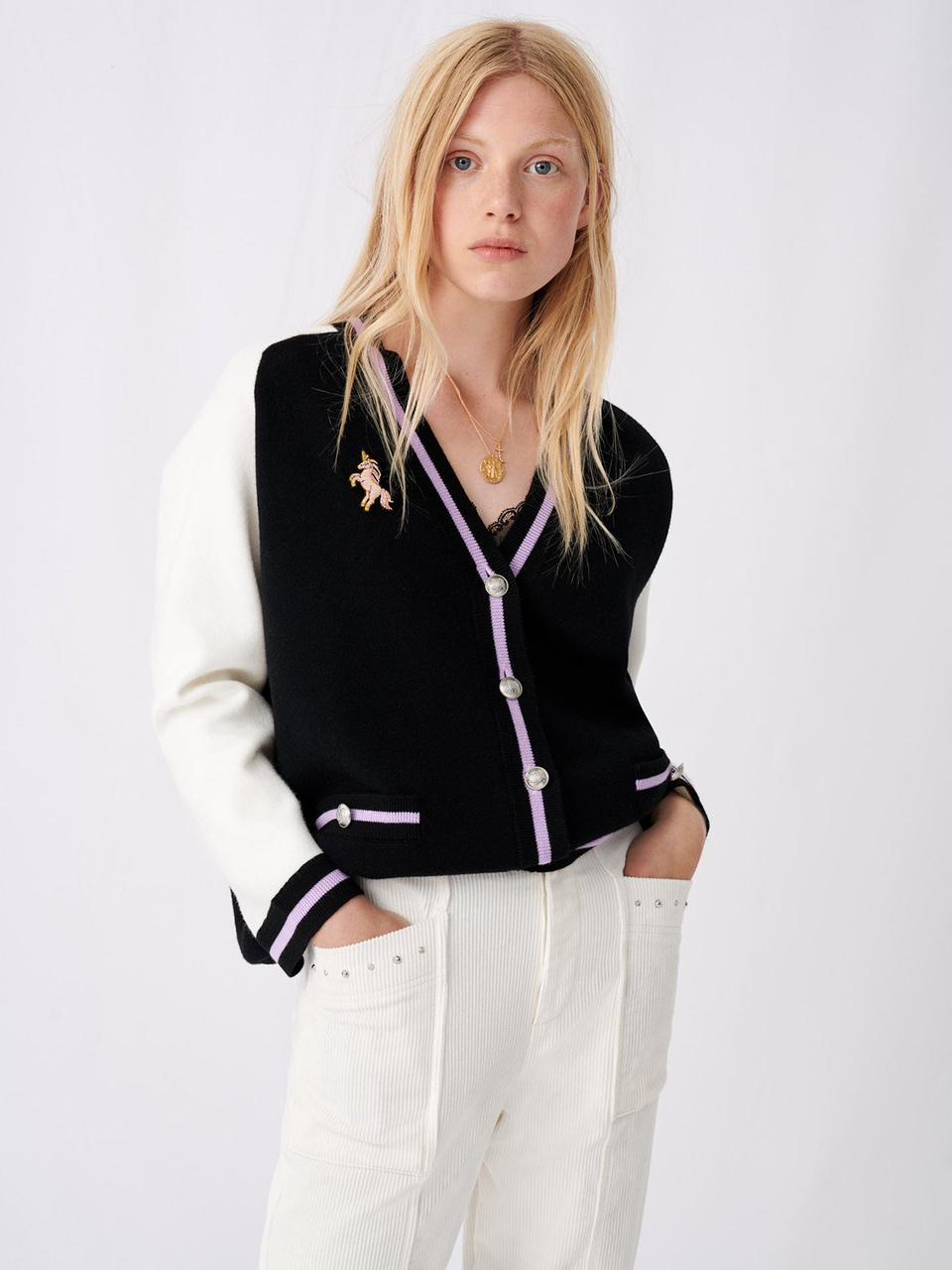 Women's Unicorn Pattern Knitted Cardigan