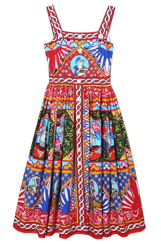 Summer Dress Spaghetti Strap Printing