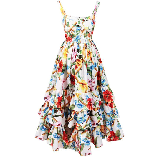 Print Ruffle Beach Dress