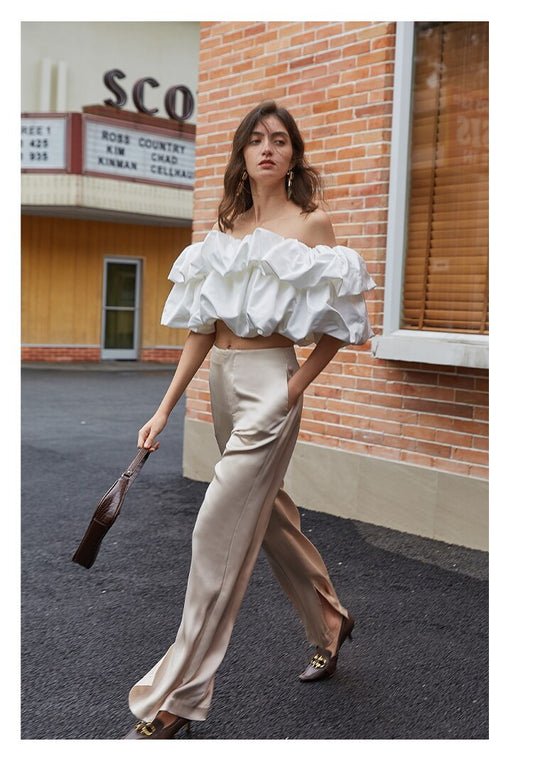 Wide Leg Pants  - Apricot