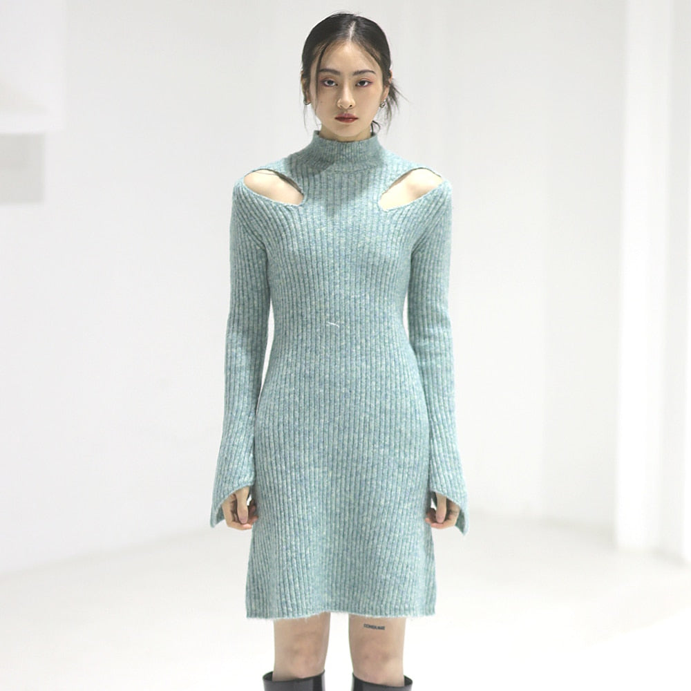 Knitting Dress Long Sleeves