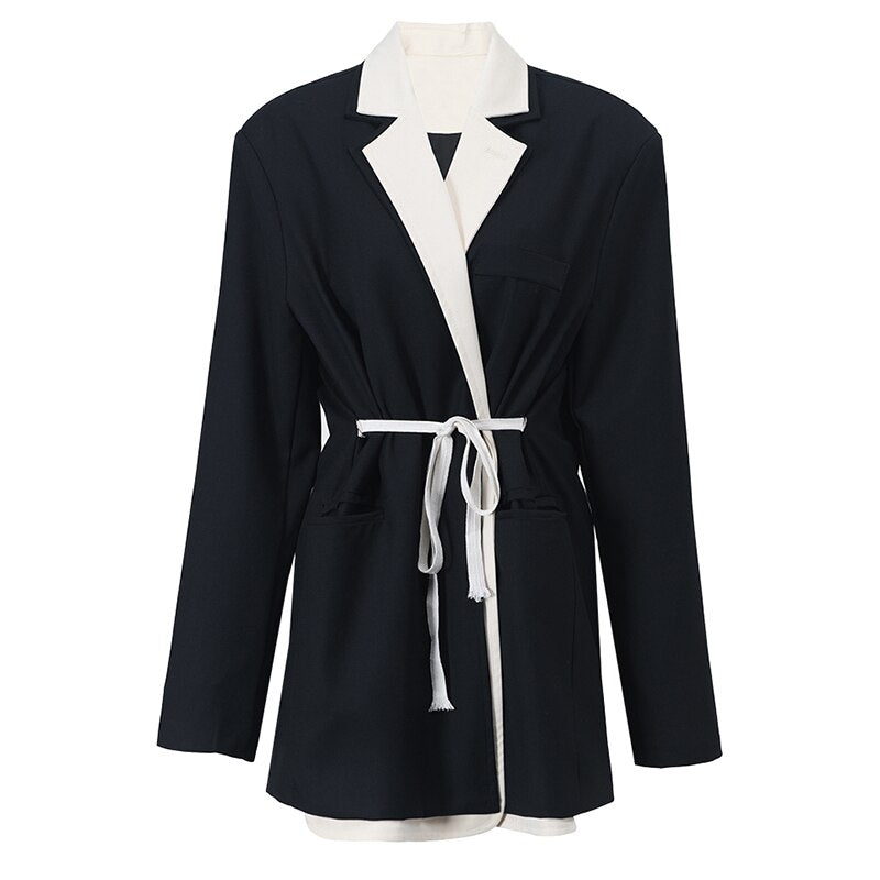 Two Pieces Blazer Long Sleeve Jacket