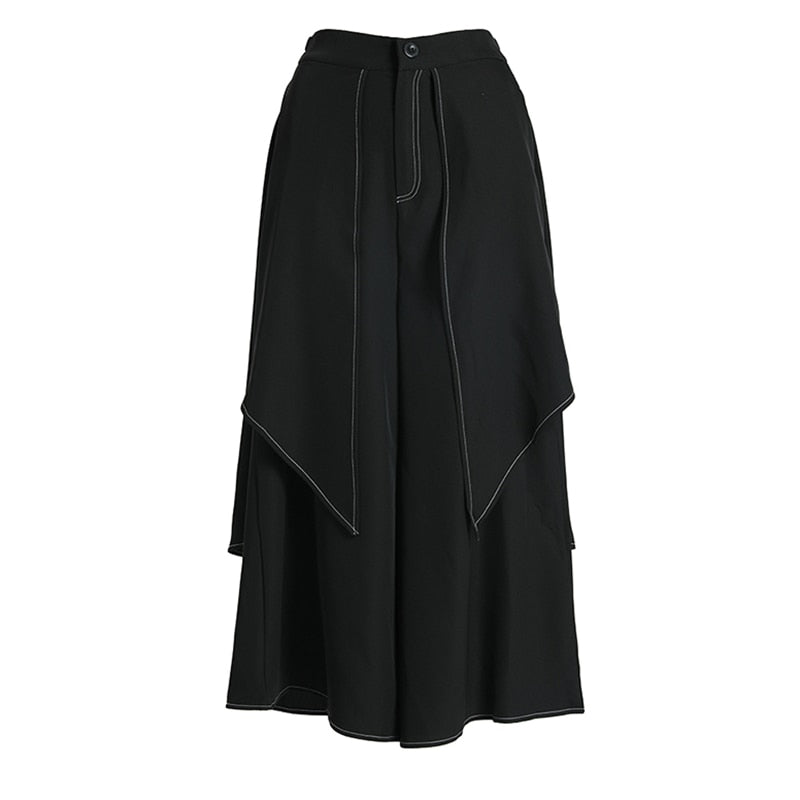 High Waist Wide Leg Trousers - Black