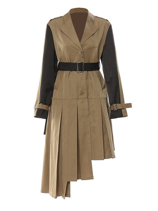 Women Long Trench - Khaki