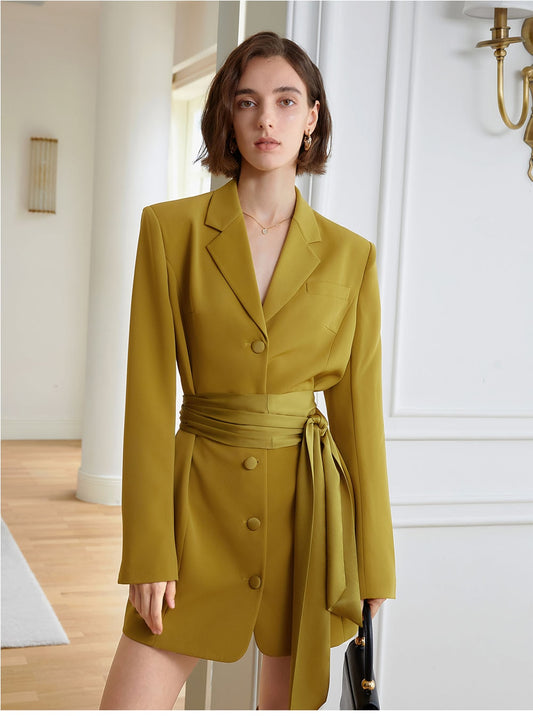 Blazer Dress - Dark Yellow