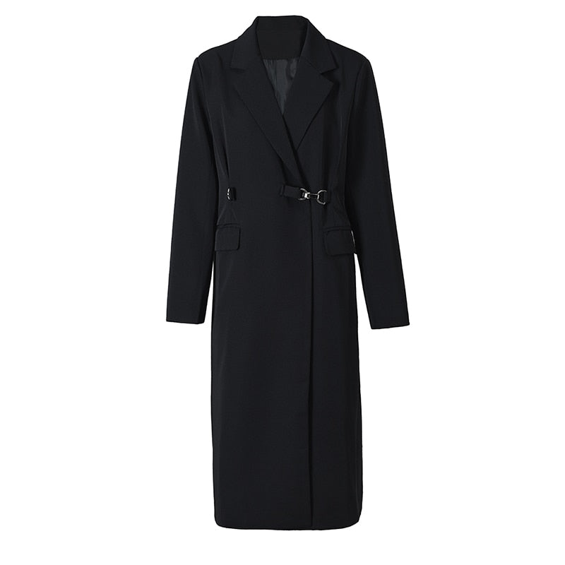 Black Woolen Coat - Midi