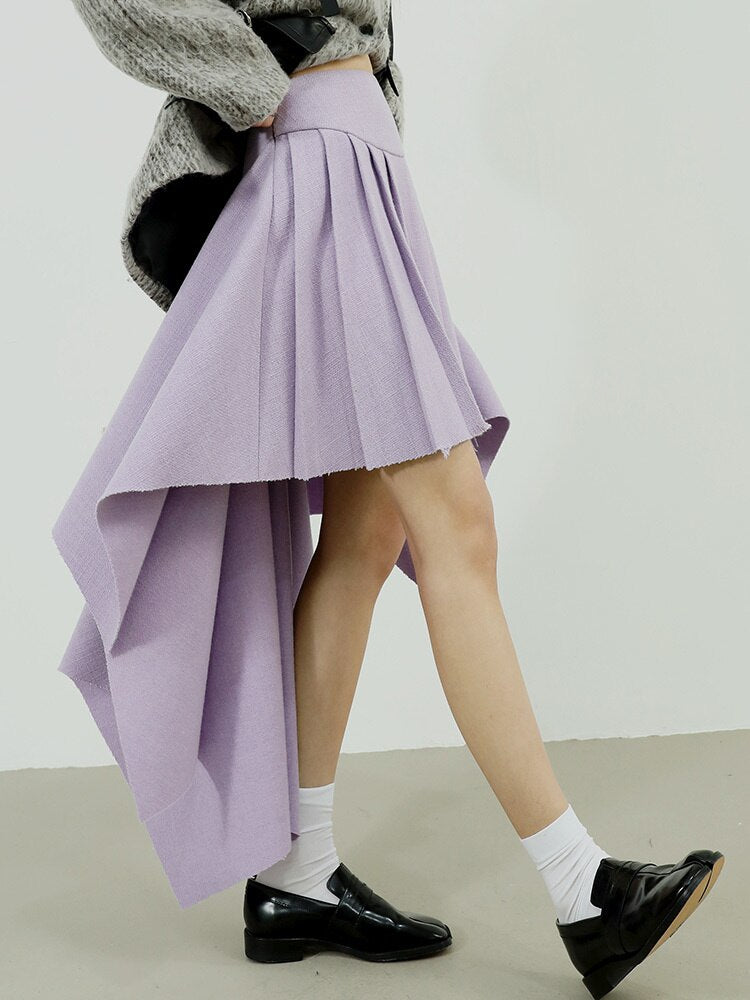 High Waist Purple Skirt