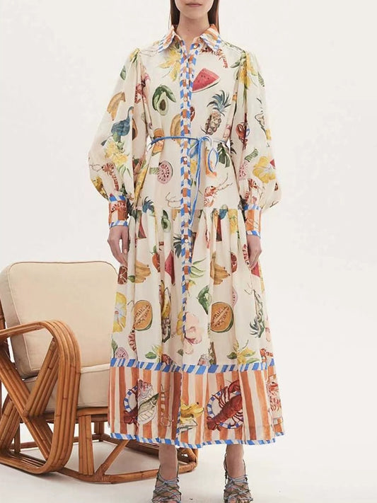 Long Sleeve Print Dress