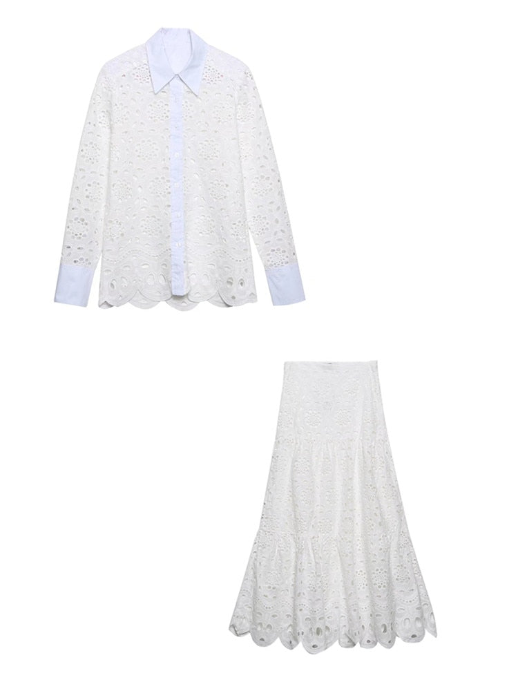 White A Line Skirt and Blazer