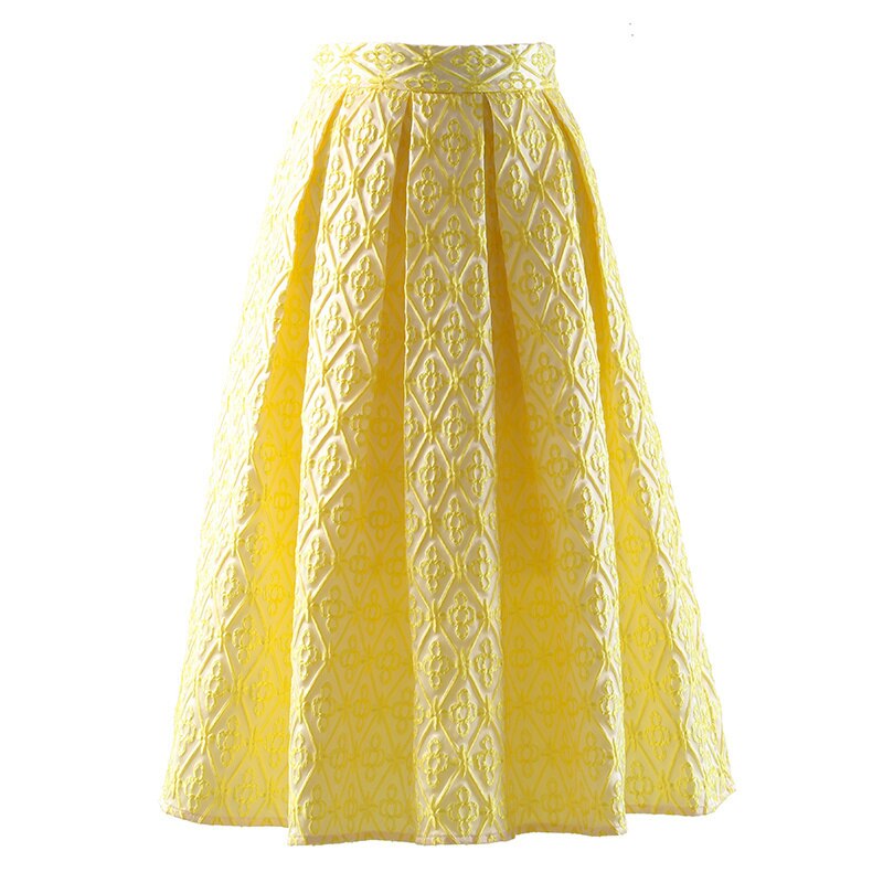 High Waist Yellow Jacquard