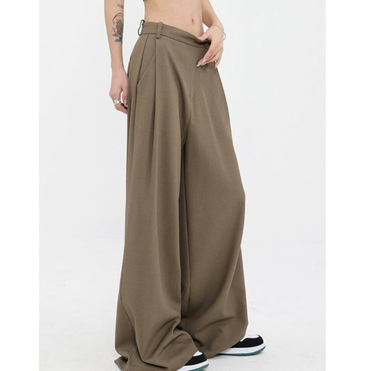 High Waist Black  Wide Leg Pants - Khaki